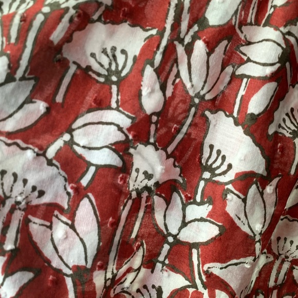 Red-Orange and White Loft Blouse - Picture 3 of 3